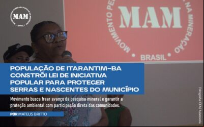 População de Itarantim-BA constrói Lei de Iniciativa Popular para proteger serras e nascentes do município